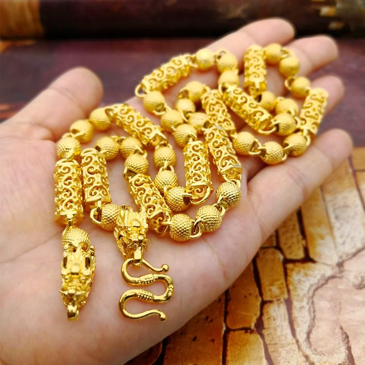 Durable Copper-Plated Gold Necklace, Sand Gold Design, Consistent Color, Masculine and Imposing, Fire-Tested for Quality.