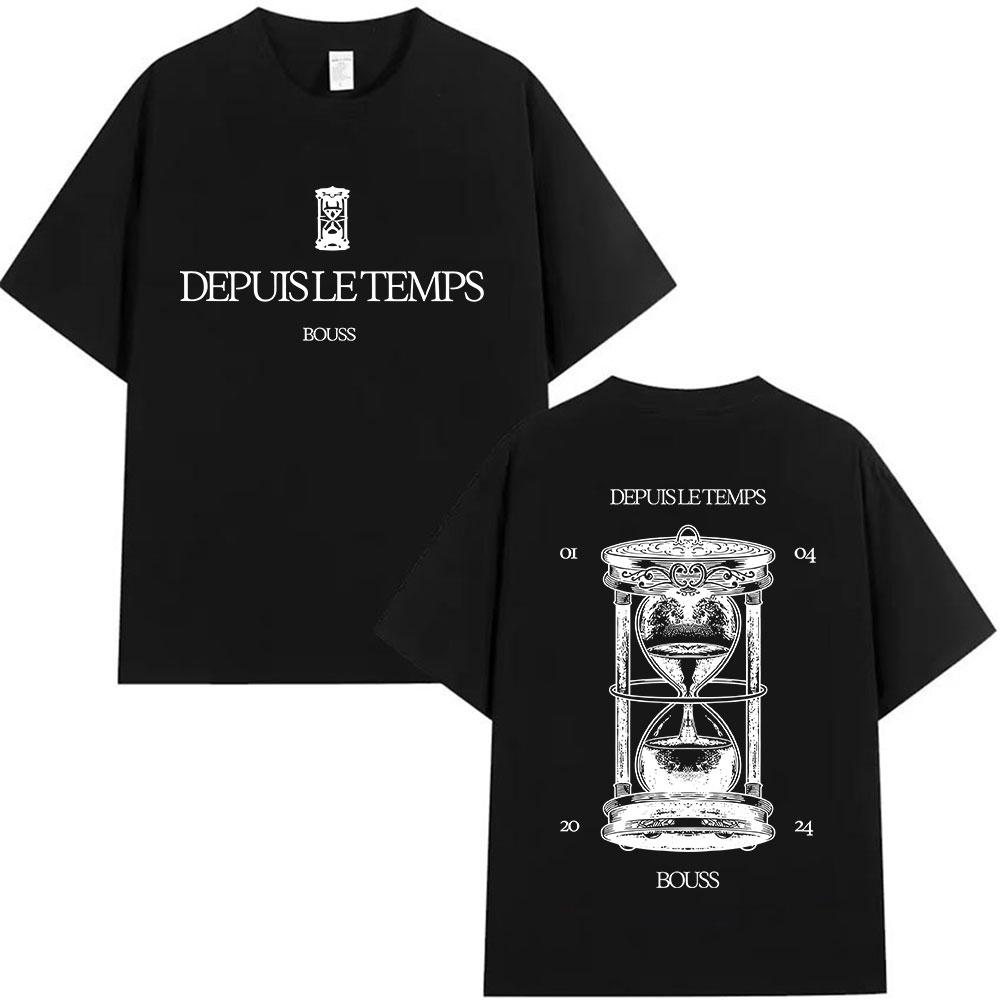 DEPUIS LE TEMPS BOUSS Tour 2025 Merch T Shirt Mens Women Vintage Fashion Oversized Cotton Tshirts Man Hip Hop Clothing Tshirt