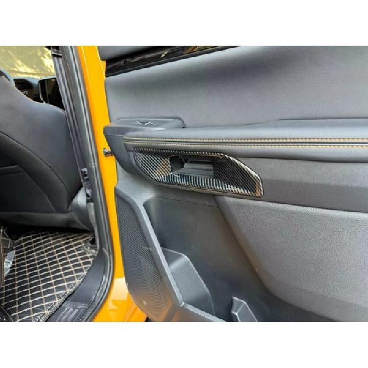 Carbon fiber style inner door handle panel cover trim fit for Ford Ranger 24-25