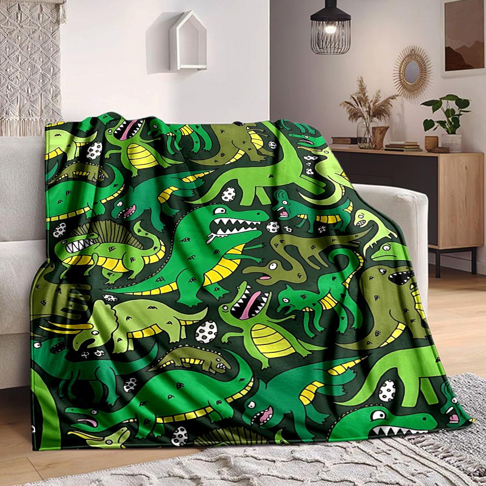 

1pc Dinosaur Pattern Blanket Warm,Perfect for Camping And Travel, Making It a Great Gift for Any Season yy250904058 75x90cm