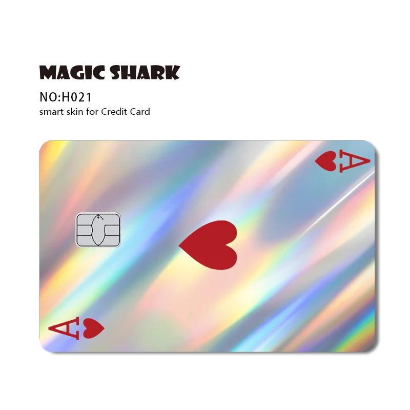 

Magic Shark Skull Panda Hunter Broke Blue Eyes Dragon Laser Holographic Sticker Cover Film Skin for Credit Bank Debit Card No Chip