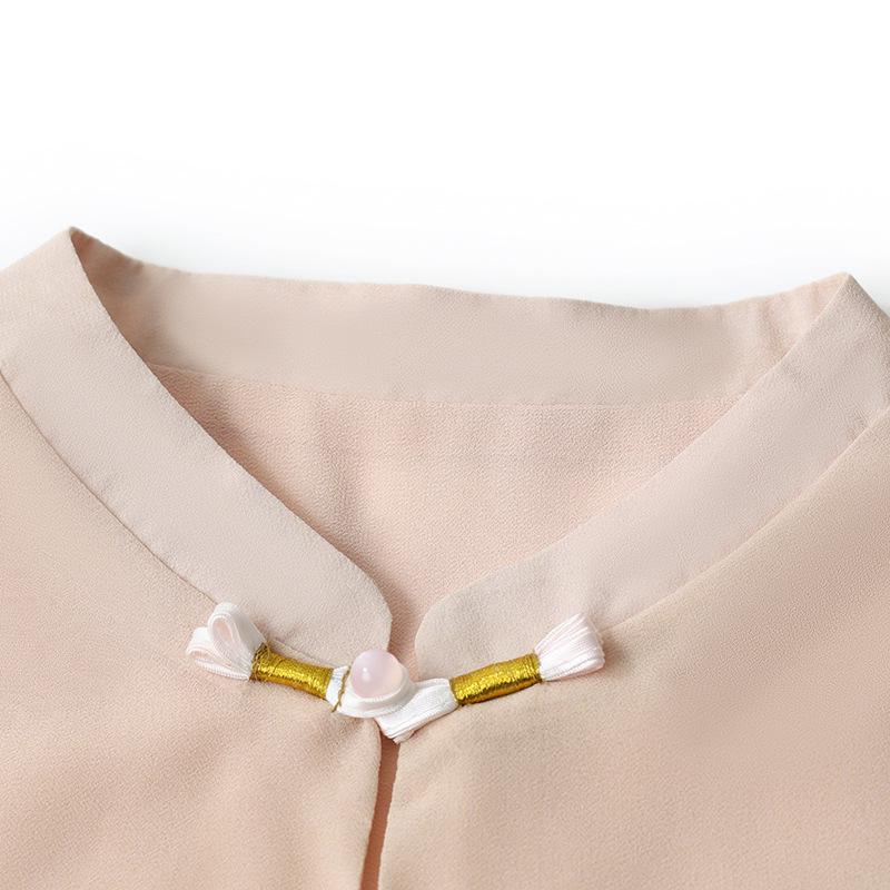 Summer Outfit Set: Stylish Middle-Aged Women's Casual Chiffon Short Sleeve Shirt + Cropped Pants Two-Piece