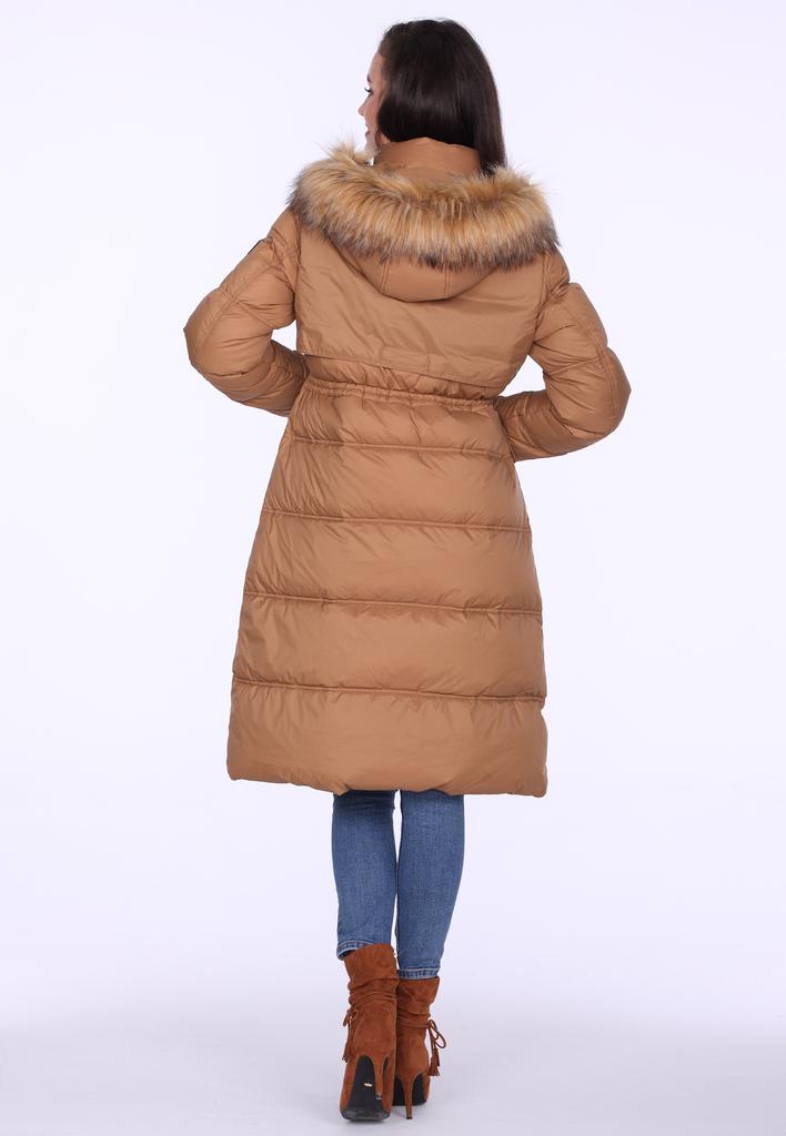 WOMEN' DOWN WINTER COAT WITH ECO FUR