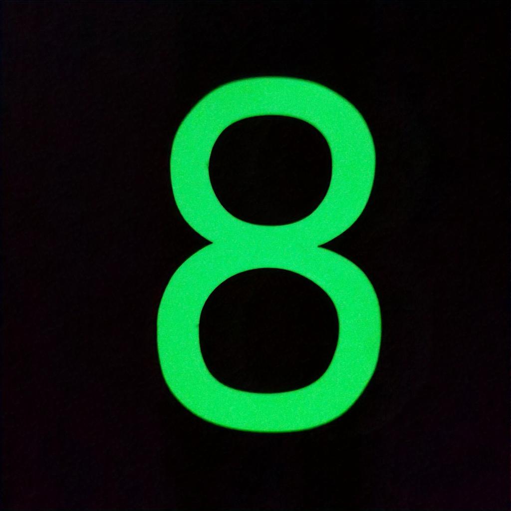 1pc Luminous Wall Sticker, Number Self-Adhesive Door Stickers, Home Decoration Stickers, Removable Door Number Stickers