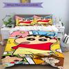Crayon Shinchan Adventure Print 3Pcs Bedding Setduvet Cover With 2 Bedropillowcase Home Birthday Gift