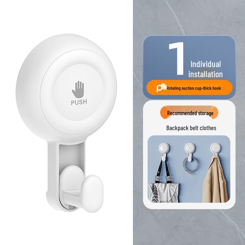 Rotating No-Trace Vacuum Suction Cup Hook for Kitchen, Bathroom, and Glass Walls