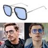 Tony Stark Güneş Gözlüğü Iron Man Güneş Gözlüğü Vintage Kare Metal Çerçeveler