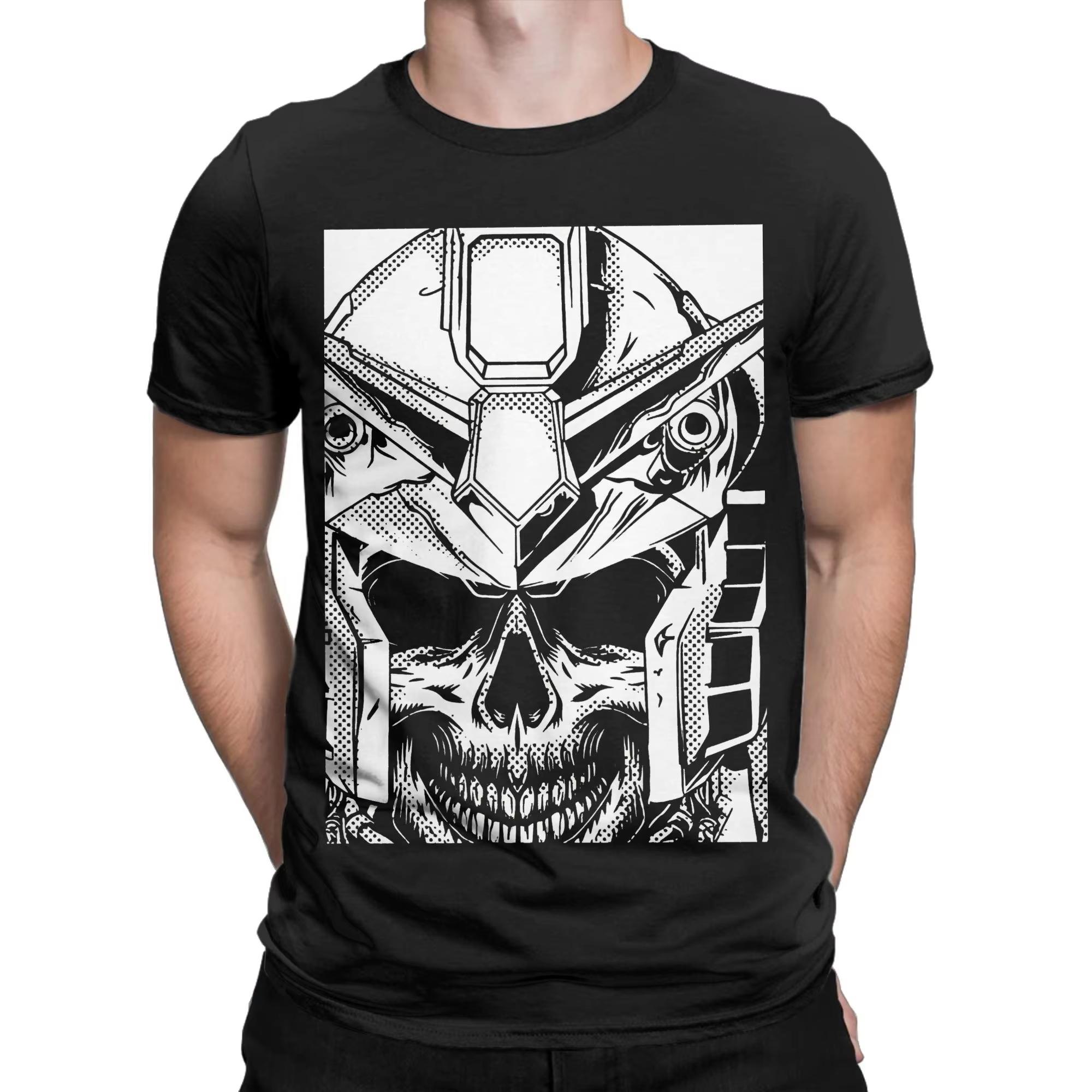 

2026 Mens and Womens Mobile Suit Gundam Manga Anime Tshirt Pure Cotton Printed high quality Tshirt Top Clothing Loose shirt 4XL