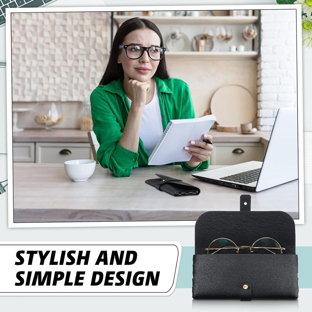 Nuogo 30 Pack Eyeglass Case Soft Glasses Case Studded Sunglasses Pouch Portable PU Leather Bag for Women Men