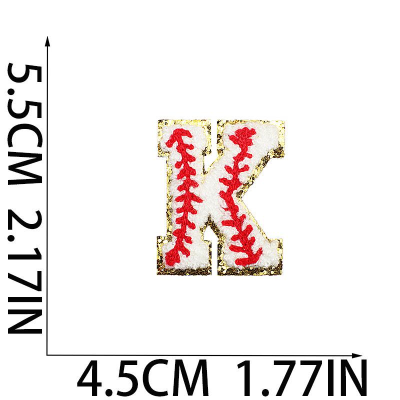 5.5Cm Baseball Pattern English Letter Embroidery Cloth Sticker Ironing Towel Embroidery Letter Patch Sticker Computer Embroidery Chapter Boy