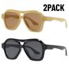 2PACK Fishing Sunglasses Men Women Protection Eyeglasses Trend New Simple Large Frame UV400 Goggles Retro full-frame Sun Glasses