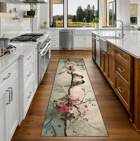 

The Pink Cherry Blossom Long Runway Carpet in Full Bloom Is and Easy To Maintain Kitchens Bedrooms Home Decoration Carpets 40X120CM