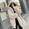 New imitation rabbit fur jacket women's winter plush top cocoon-shaped thickened hooded long