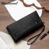 Men's Cross-Border Patchwork Creative Wristlet: Minimalist Business Clutch with Large Capacity for Mobile Devices.