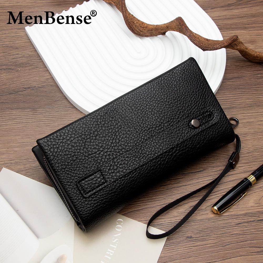 Men's Cross-Border Patchwork Creative Wristlet: Minimalist Business Clutch with Large Capacity for Mobile Devices.