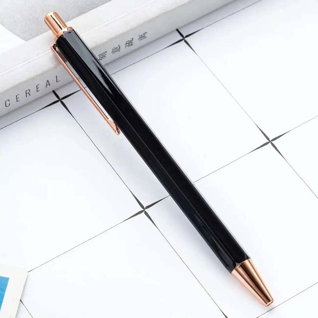 1 Piece Creative Ballpoint Hexagon Metal press Pen Stationery School Office Supplies
