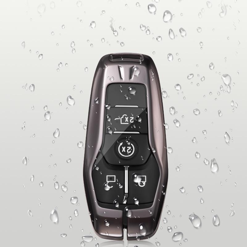 New Design Alloy Car Key Case Fob Cover for Ford Fusion Mondeo Mustang F-150 Explorer Edge 2015 - 2018 Protector Shell Fob Keychain