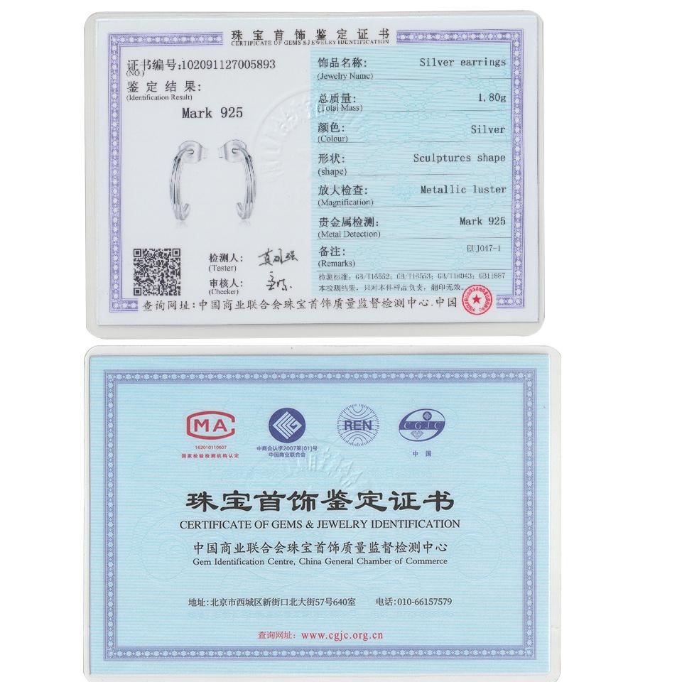 1 Paar Mode Damen C-Form Ohrringe 925 Sterlingsilber Ohrring Valentinstag Geschenk