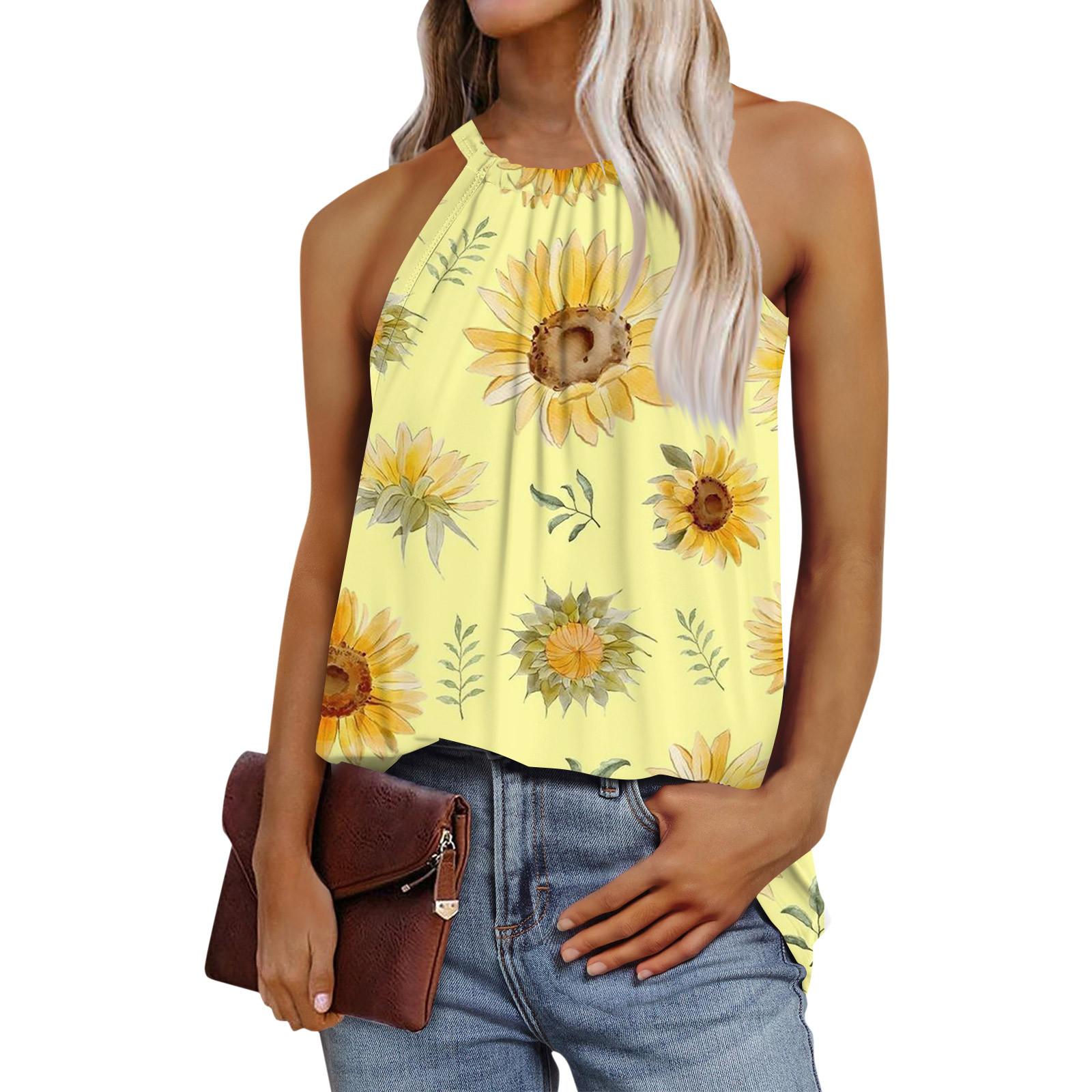 

Летний женский жилет, плиссированный однотонный свободный топ без рукавов, летний жилет, базовый повседневный свободный жилет XL жёлтый