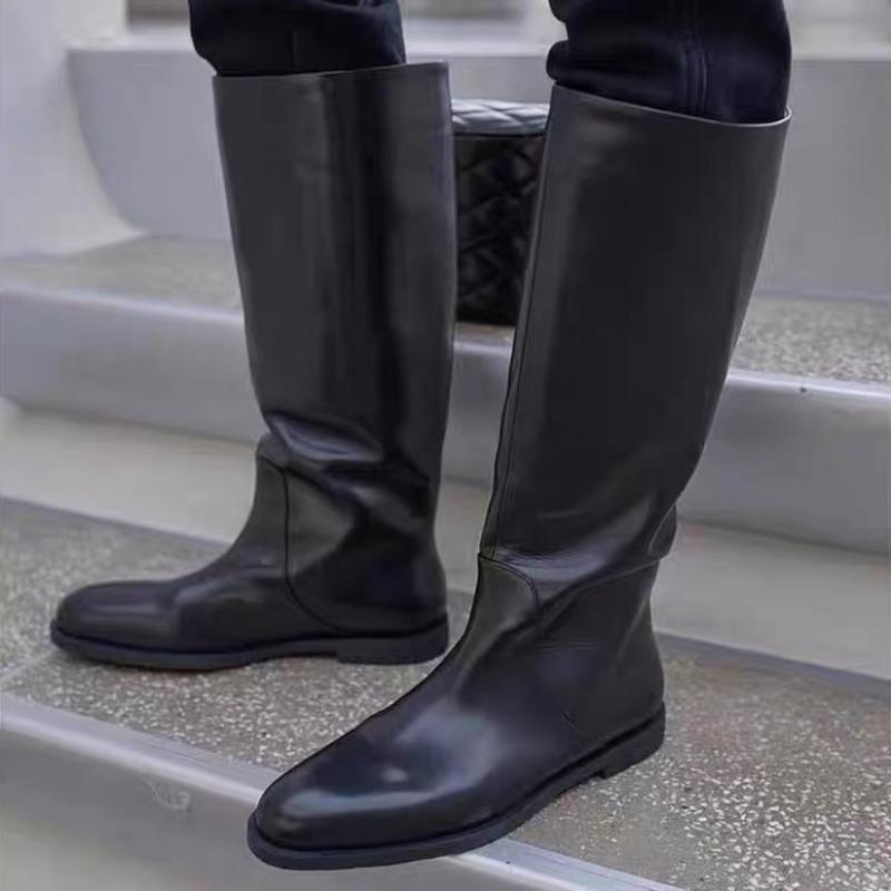 Anti-slip Boots, Fall and Winter Pointed-toe Shoes, Versatile Shoes, Flat Heel, Tall Boots, Women's Shoes