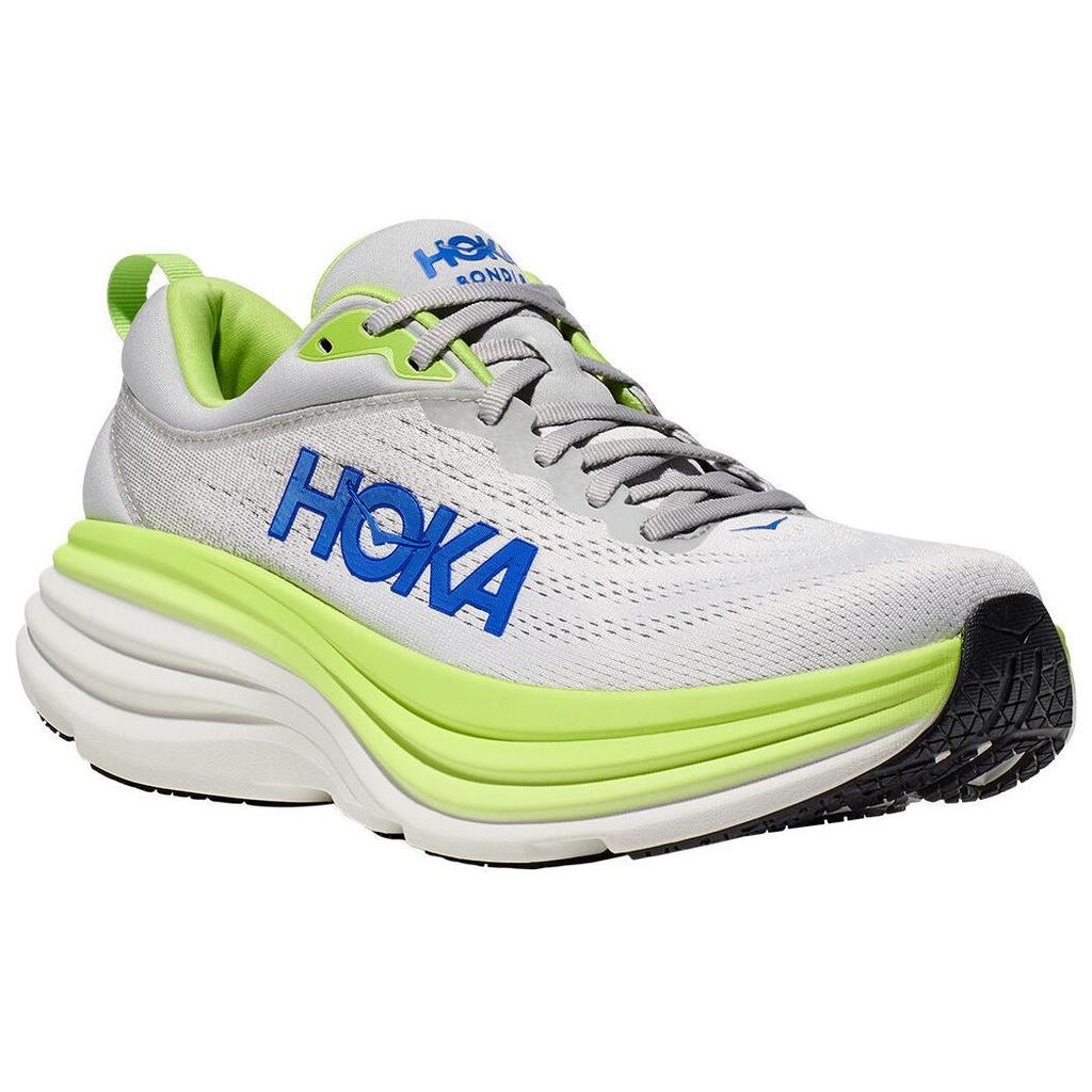 HOKA Bondi 8 2E Wide Stardust Lettuce Men Sneakers Grey 1127953-STTC