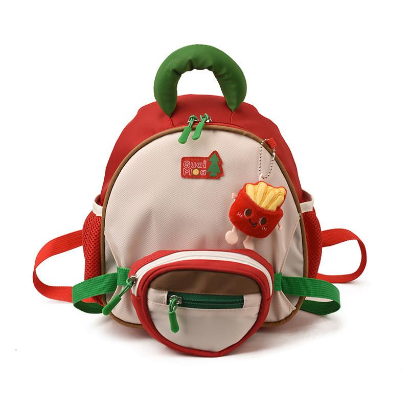 Backpack With Preschool Dog Pendant Curved Shoulder Straps For Comfortable Wear