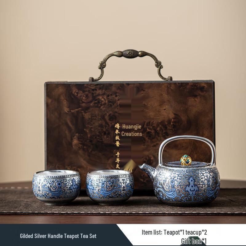 Zhou Hongjie Dunhuang Gilded Silver Tea Set