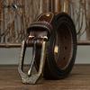 Belt Men's Washed Thickened Shrink Pattern Vintage Distressed Coarse Pattern Genuine Cattlehide Leather Surface Tree Pattern Jeans Belt