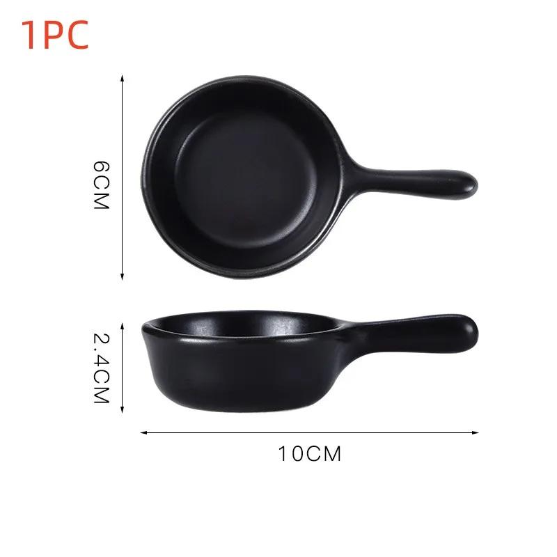 Mini Dipping Saucer with Handle Household Ceramic Sauce Dish Japanese Salad Seasoning Serving Tool Kitchen Chopstick Holders