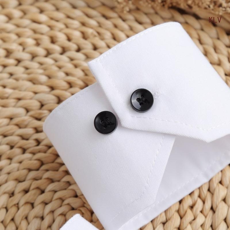 Simple Wrist Cuffs Detachable Wristband Elegant Black Buttons Shirt False Simple Cuffs for Sweater