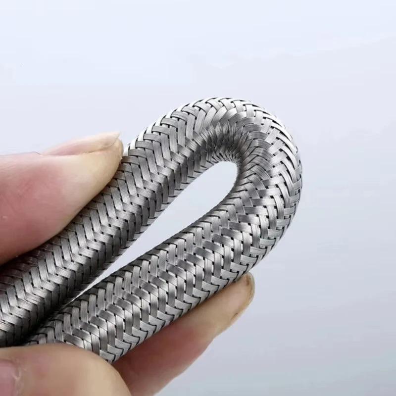1Pcs 1/2 Inch 304 Stainless Steel Braided Hose Hot And Cold Water Pipe Toilet Faucet Connection Pipe Garden Water Connection