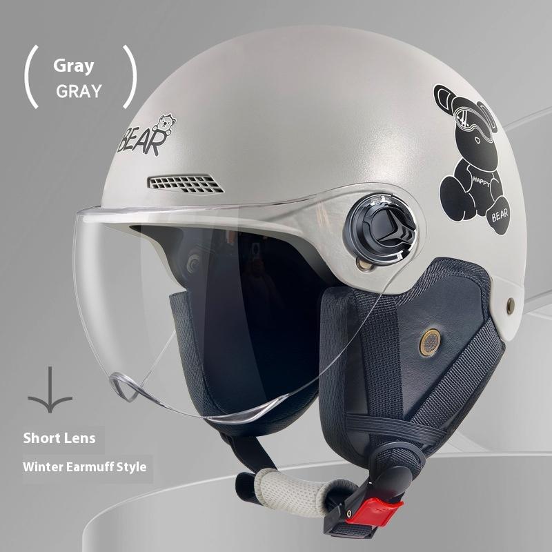 Electric Vehicle, Motorcycle, Women's Summer Battery Car, Half Helmet, Men's Four-season Universal Safety Helmet