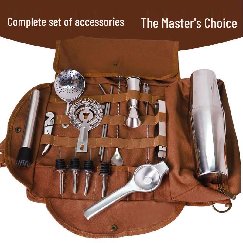 10-Piece Bartender Tool Kit with Cloth Bag