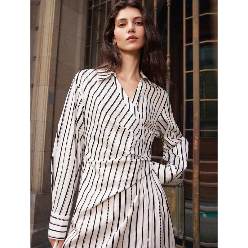 ELLE French Striped Shirtdress