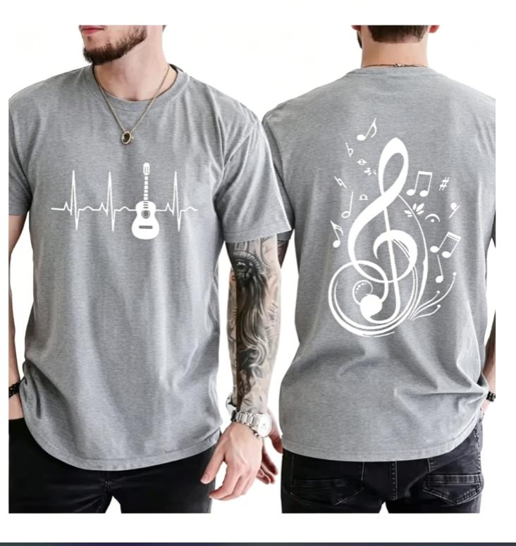Unisexs Fashion Tshirt Summer Street Round Neck Casual Camisetas Tshirt Music Notes Design TShirts for WoUnisex Unisex Short Sleeve