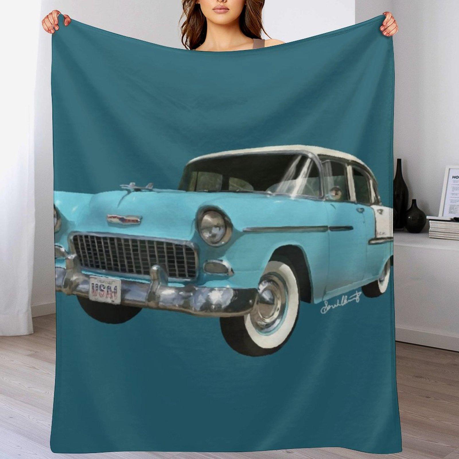 55 Chevy Bel Air Throw Blanket Soft Home Decor Blanket for Couch Bedroom 102x76cm(40x30in)