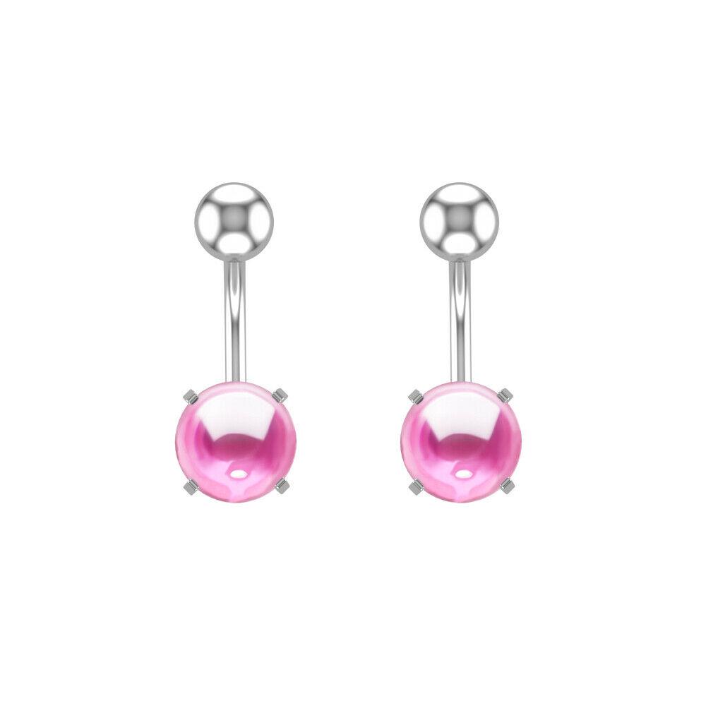 5 Color Belly Bars Navel Button Bar Piercing Jewellery Ring Surgical Steel Crystal Ball