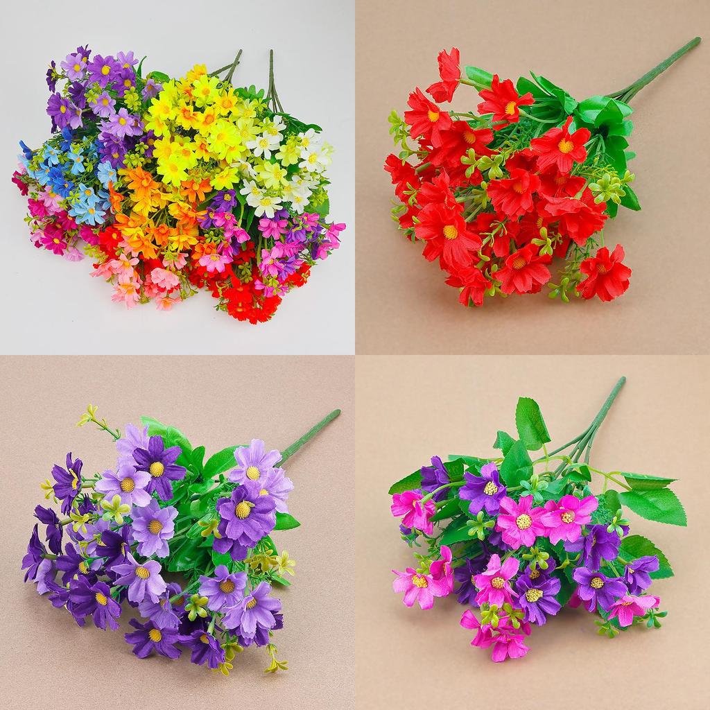 Artificial Daisy 28 Head Small Chrysanthemum Silk Flower For Home Decor And Outdoor Garden Use