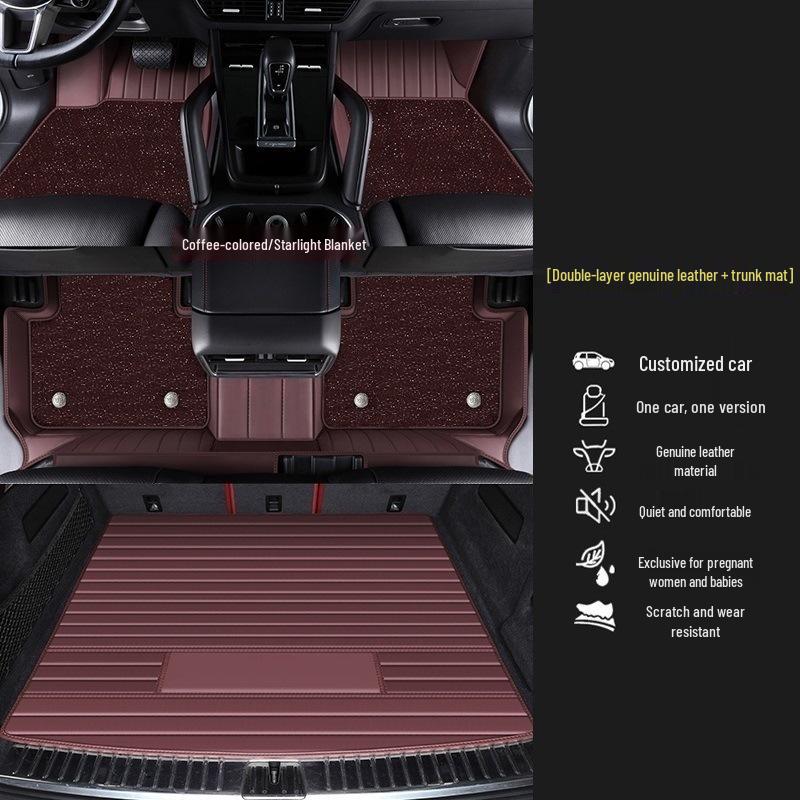 Full Coverage Star-Themed Leather Floor Mats for XPeng P7, G3, G6, G9, X9, MO3, and P5 Models.
