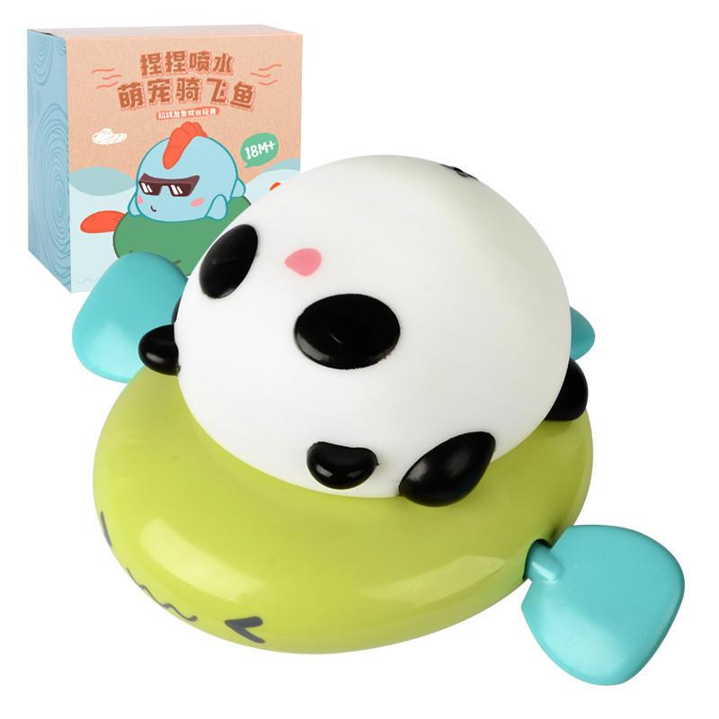 

Kids Wind-up Pig Riding Flying Fish Bath Toy Swimming Water Spraying Dinosaur Wind-up Hippo Panda