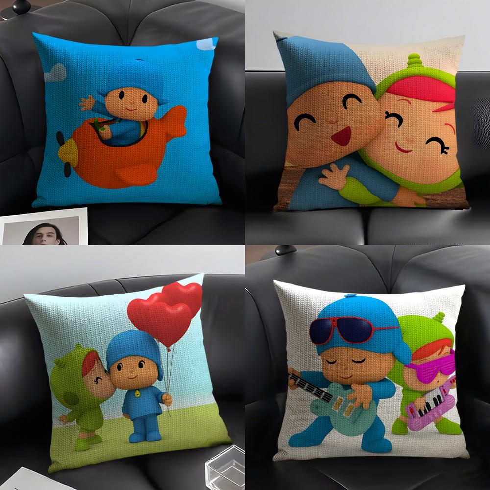 Cute Boy PPocoyoS Cartoon Pillow Case Pattern Printed Pillowcase for Living Room Sofa Cushion Cover Bedroom Decor