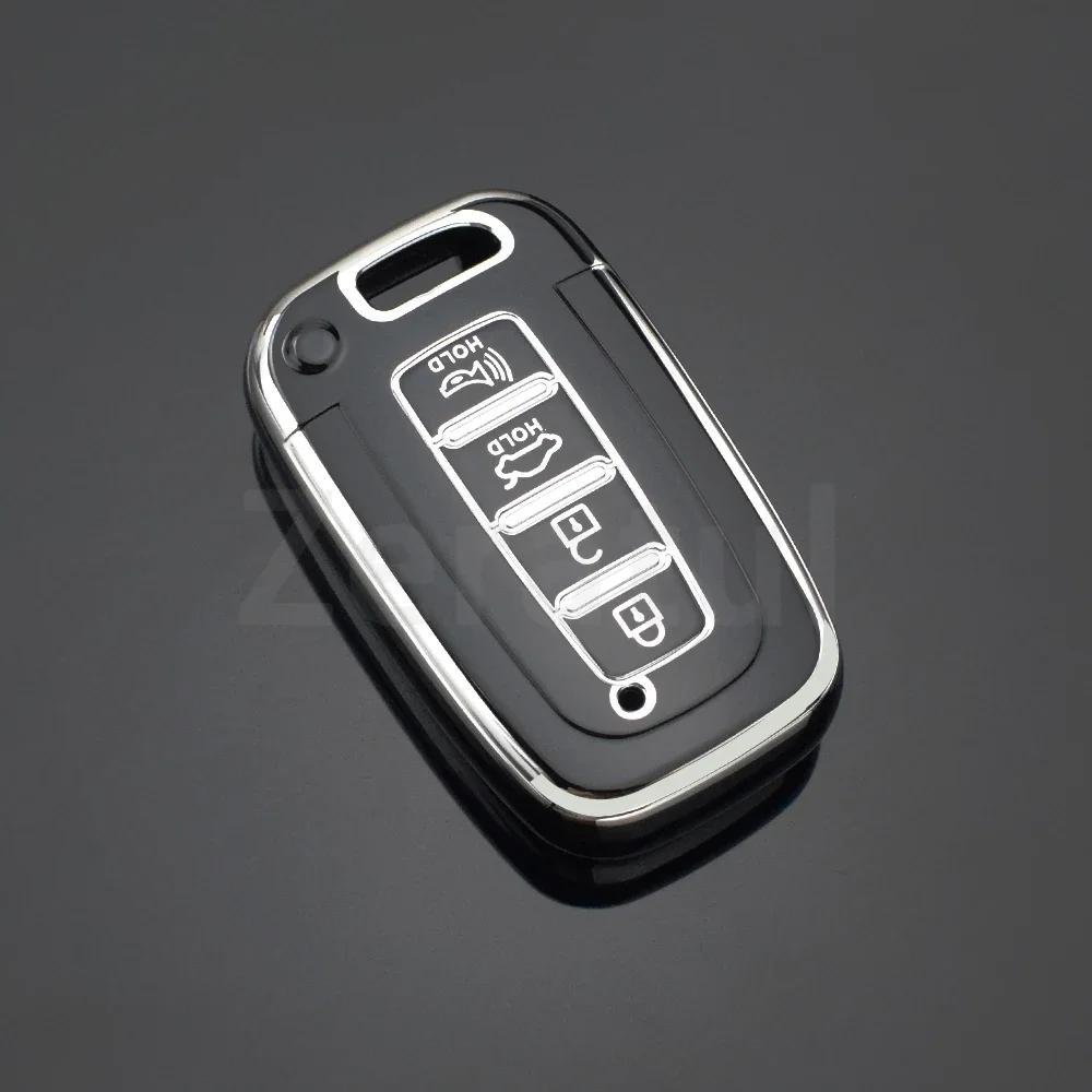 4 Buttons Tpu Key Case Cover Shell Fob Holder For Kia Sportage R Borreed Sorento K5 K7 For Hyundai Tucson Azera Ix35 Sonata