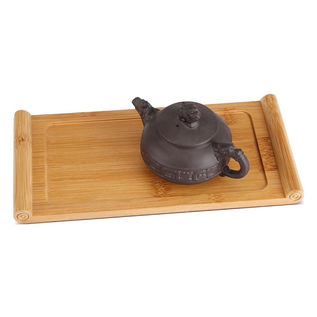 Bamboo Tea Tray Cup Plate Food Dessert Serving Tray Kung Fu Tea Accessory