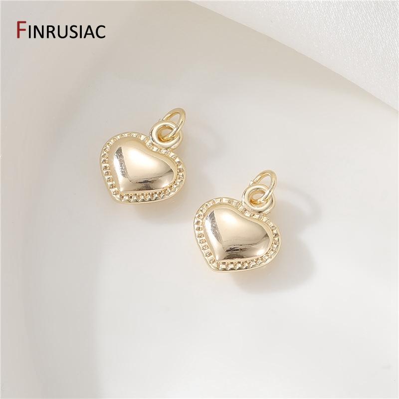 14K Gold Plated Brass Inlaid Zircon Honeycomb Pendant Heart Sun Charms For DIY Handmade Necklace Jewelry Making Accessories