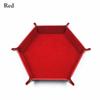 1PC Foldable PU Leather Dice Tray Desktop Coin Key Debris Hexagon Storage Tray