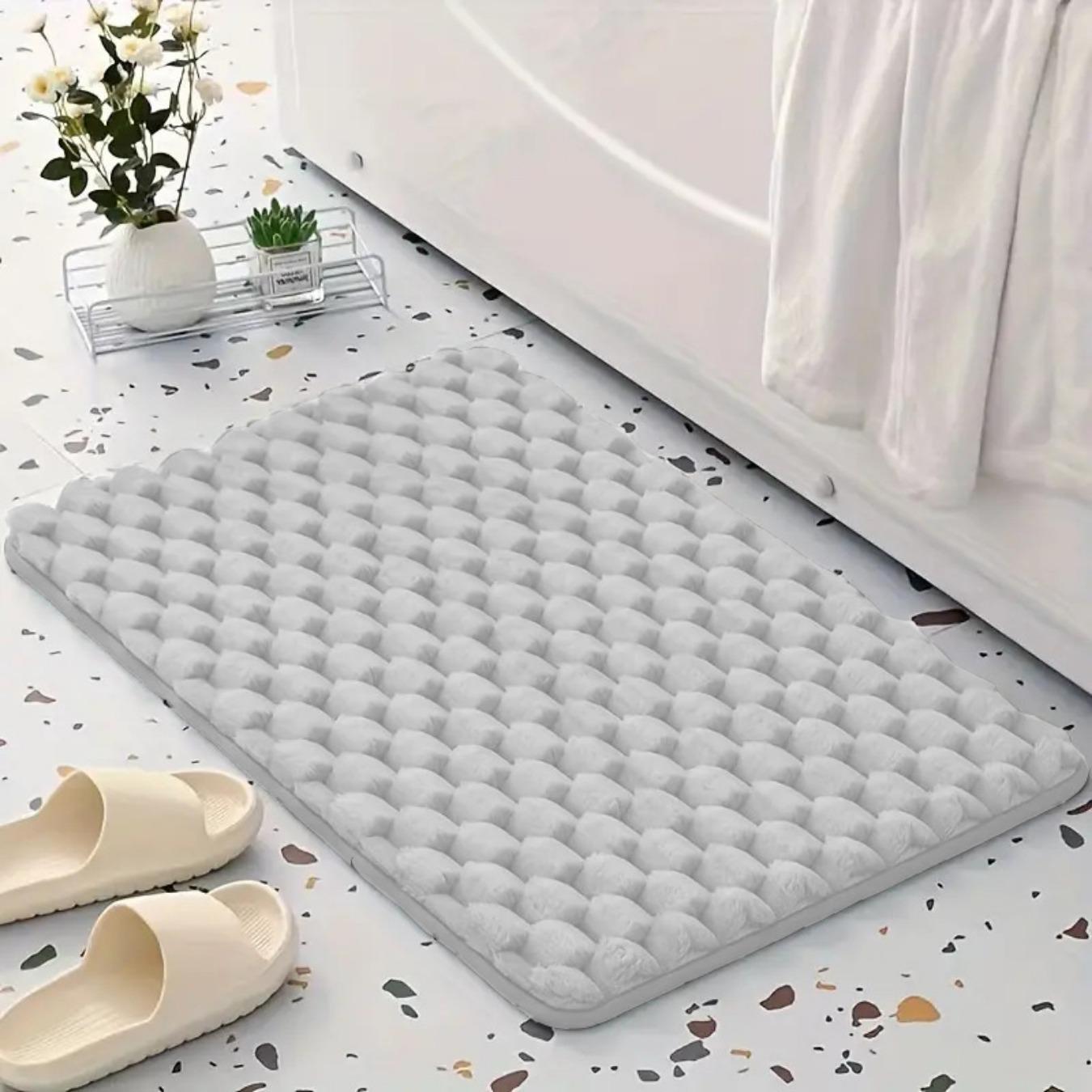 

Коврик для ванной комнаты, нескользящие ковры для умывальника, боковой коврик для ванной, коврик для двери в душевую кабину, пена с эффектом памяти, 3D-подкладка 60cm*100cm белый