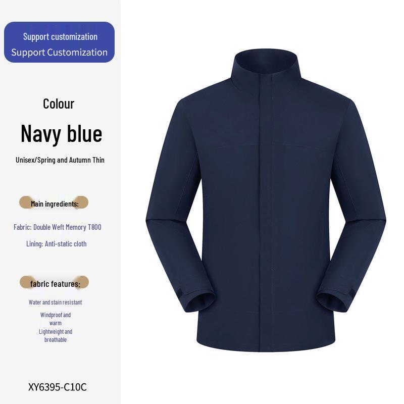 Unisex Windproof & Waterproof Softshell Jacket with Stand-up Collar - Custom Logo Embroidery Available
