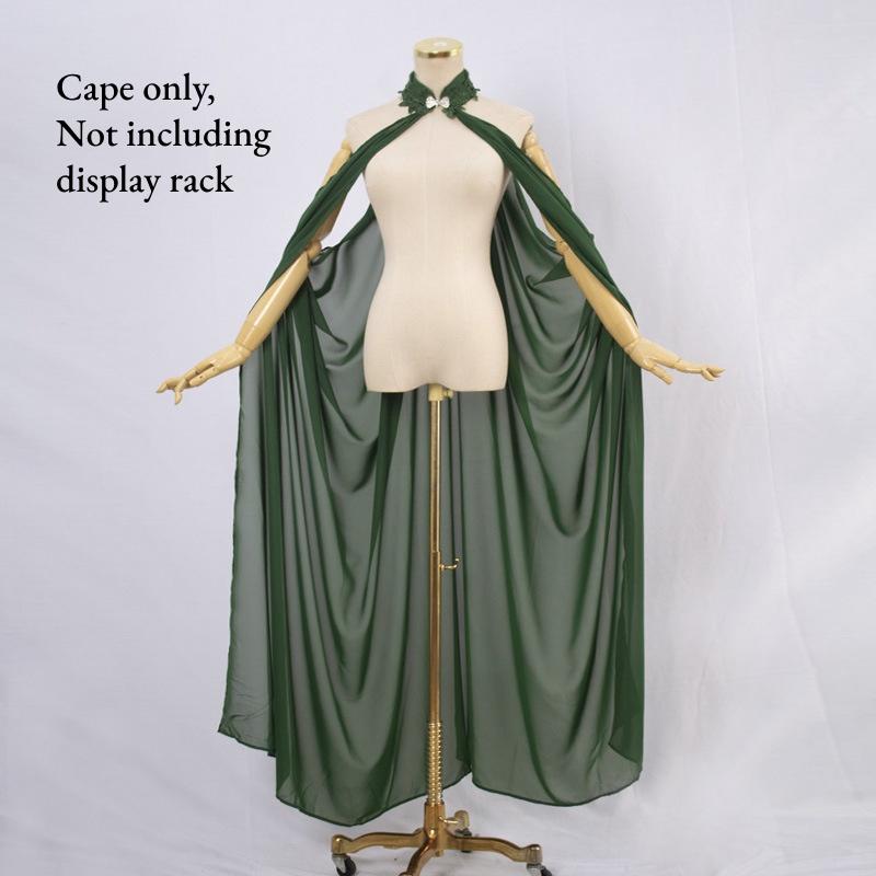 

Tulle Halter Chiffon Cape Halloween Elegant Cloak Women Shawl Costume Cosplay зелений