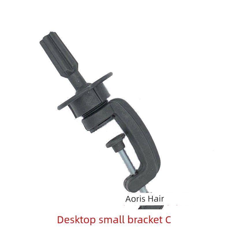 

Model Head Hairdressing Doll up-Do Braided Hair Styling Stand Plastic Mannequin Head Wig Desktop Stand Portable Holder Small desktop bracket C(Black)