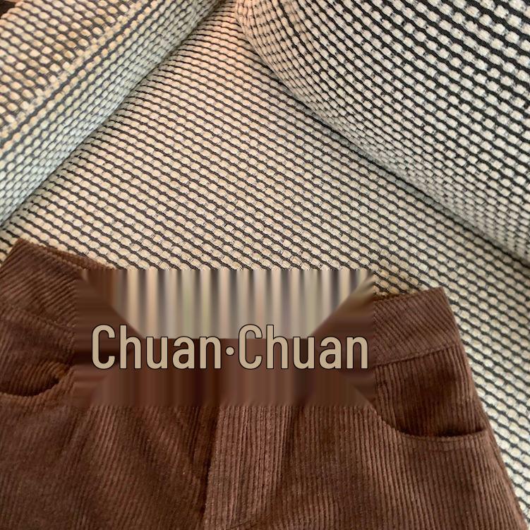 Pantalones Cortos Casuales de Pana Caqui de Pierna Ancha Retro para Hombres y Mujeres